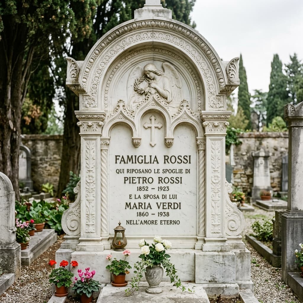 Lavorazione arte funeraria e lapidi in marmo